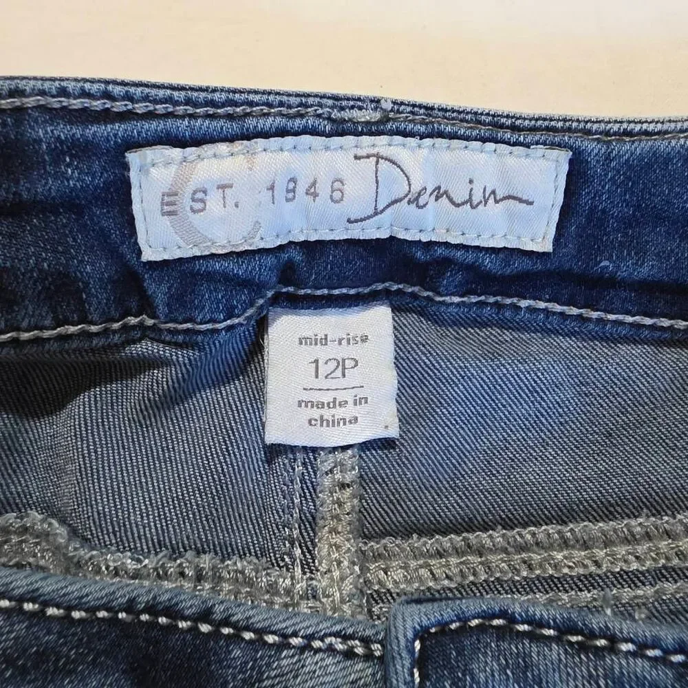 Cato Denim 12P Mid Rise Bootcut Embellished Pocket Jeans